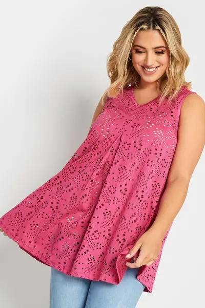 Image of Yours Pleat Front Vest Top Pink