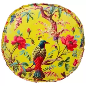 image of Paradise Velvet Round Cushion Aracia, Aracia / 50 x 12cm / Cover Only