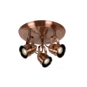 image of Cigal Cottage Ceiling Spotlight - LED - GU10 - 3x5W 2700K - Copper