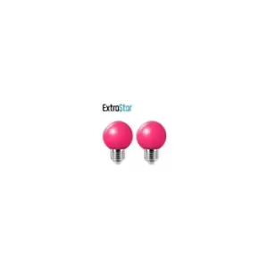 Image of Extrastar UK - 4W Purple LED Golf Ball Modern Coloured Light Bulb E27 (Pack of 2)