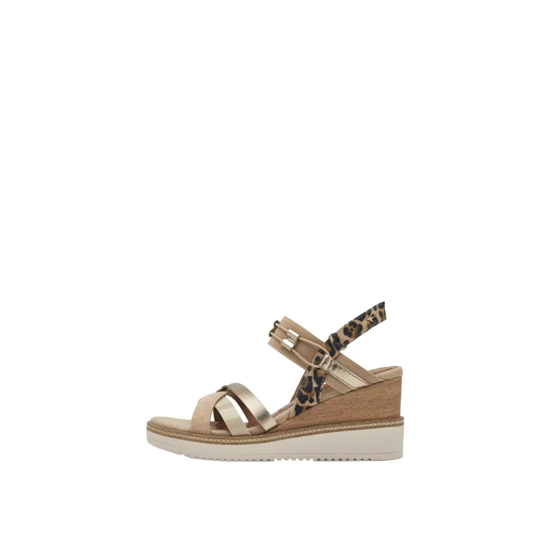 Image of tamaris Womens wedge sandals Tamaris 1-28357-44 Beige Female 37