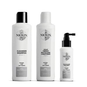 image of Nioxin 3 Part System 1 Trial Kit for Natural Hair with Light Thinning