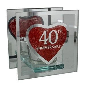Image of Glass Tealight Holder - 40th Anniversary