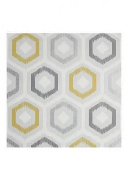 Image of Arthouse Ikat Geo Ochre & Grey Vinyl Wallpaper