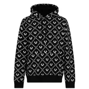 image of True Religion All Over Logo OTH Hoodie - White