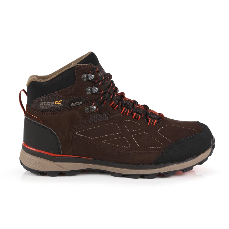 Image of Regatta Mens Samaris Suede Breathable Waterproof Hiking Boot Peat/BrtSalm male 7 (41)