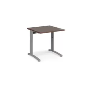 Image of Office Desk Wheelchair Friendly Rectangular Desk 800mm Walnut Tops With Silver Frames TR10
