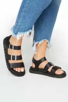 image of Extra Wide Fit Footbed Buckle Sandals