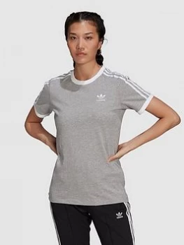Image of adidas Originals 3 Stripes T-Shirt - Medium Grey Heather, Size 14, Women