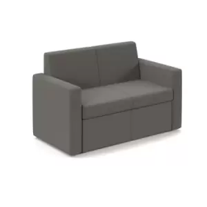 Image of Oslo square back reception 2 seater sofa 1340mm wide - present grey