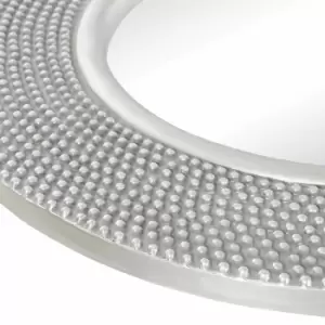 Image of Nielsen Orso Round Textured Decorative Silver Mirror, 80 cm