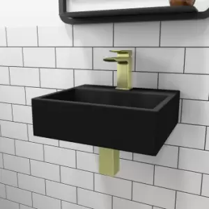 Cloakroom Black Wall Hung Basin 330mm - Houston