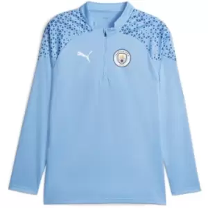 image of Puma Manchester City Training Quarter Zip Top 2023 2024 Adults - Blue