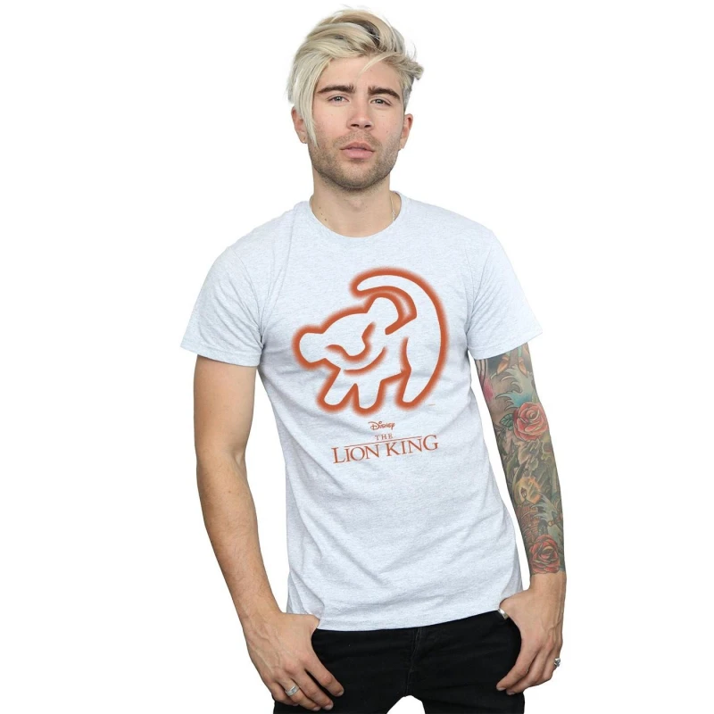 Image of Disney Men The Lion King Cave Drawing T-Shirt in Grey Size: Small Grey S Male 5059114266951
