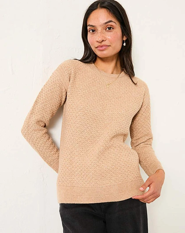 Image of FatFace FatFace Ella Textured Jumper Natural - FatFace - Size: 8 Natural Female 8 GQ35509