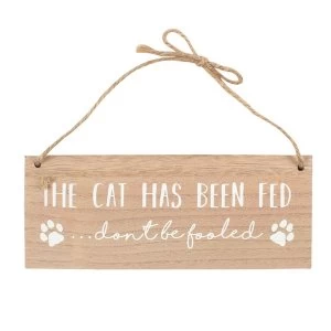 Image of The Cat has been Fed Reversible Sign