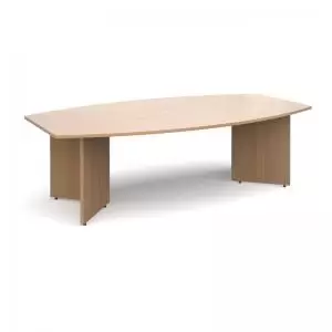 Image of Arrow head leg radial boardroom table 2400mm x 8001300mm - beech
