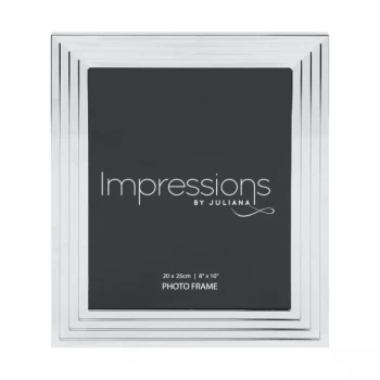 image of 8" x 10" - Impressions Silver Plated Stepped Photo Frame