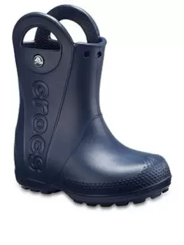 Crocs Handle It Wellington Boots - Navy, Size 6 Younger