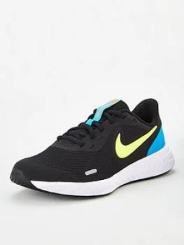 image of Nike Revolution 5 Junior Trainers - Black/Yellow