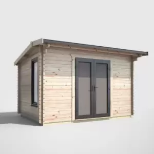 Image of Power 12' x 8' Apex Log Cabin Doors Central