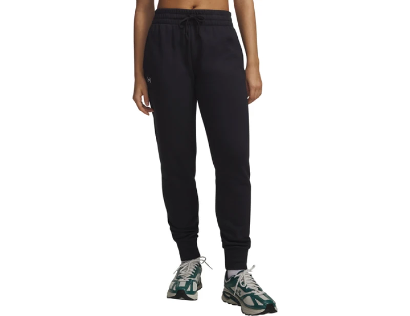 Image of Under Armour Womens Rival Fleece Joggers L- Waist 31 - 34' Black 1379438-001-L