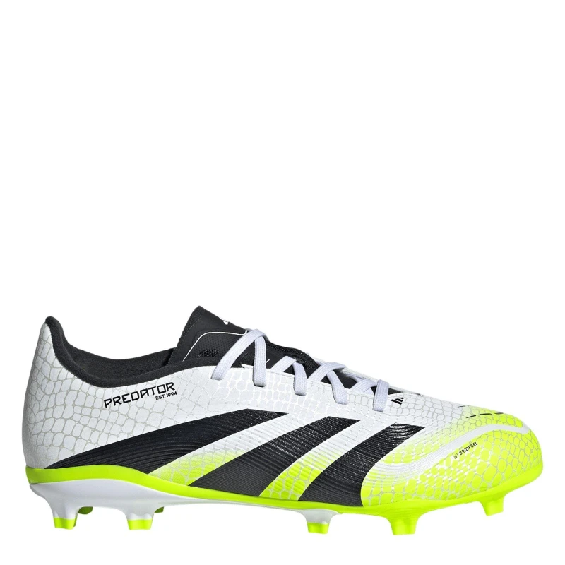 Image of adidas Predator League Childrens Firm Ground Football Boots White/Blk/Lemon male C13 (31.5)
