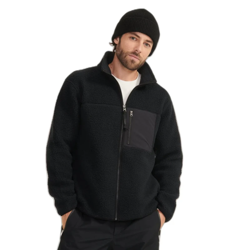 Image of Aigle Sherpa fleece with zipper Aigle Noir Male XL