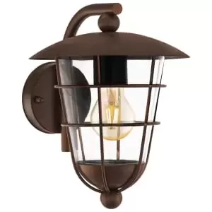 Image of Eglo Pulfero Outdoor Brown Downwards Wall Light