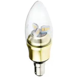 image of Kosnic 5.5W KTC LED B15/SBC Candle Brass Warm White - KDIM5.5CND/B15-BAS-N27