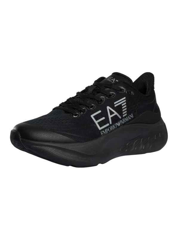 Image of EA7 Big Logo Trainers Black/Silver 8 UK