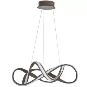 Image of LED Ceiling Pendant Light 44W Warm White 630mm Brown Loop Feature Strip Lamp
