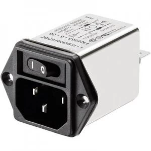 image of Mains filter IEC socket 250 V AC 3 A 2 mH W x H