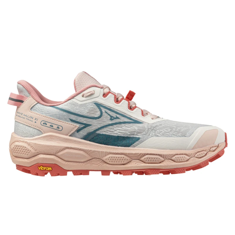 Image of Mizuno Mizuno Wave Mujin 11 Womens Snow White/larkspur/faded Rode - White / 4.5 / Standard