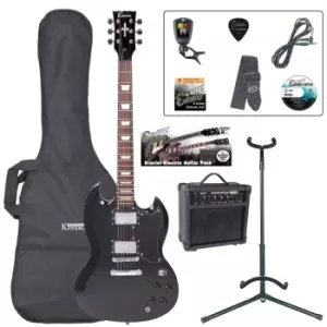 image of Encore E69 Electric Guitar Outfit - Gloss Black