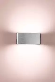Image of LED Wall Light Up and Down 5W Aluminium Finish Warm White Non-Dimmable