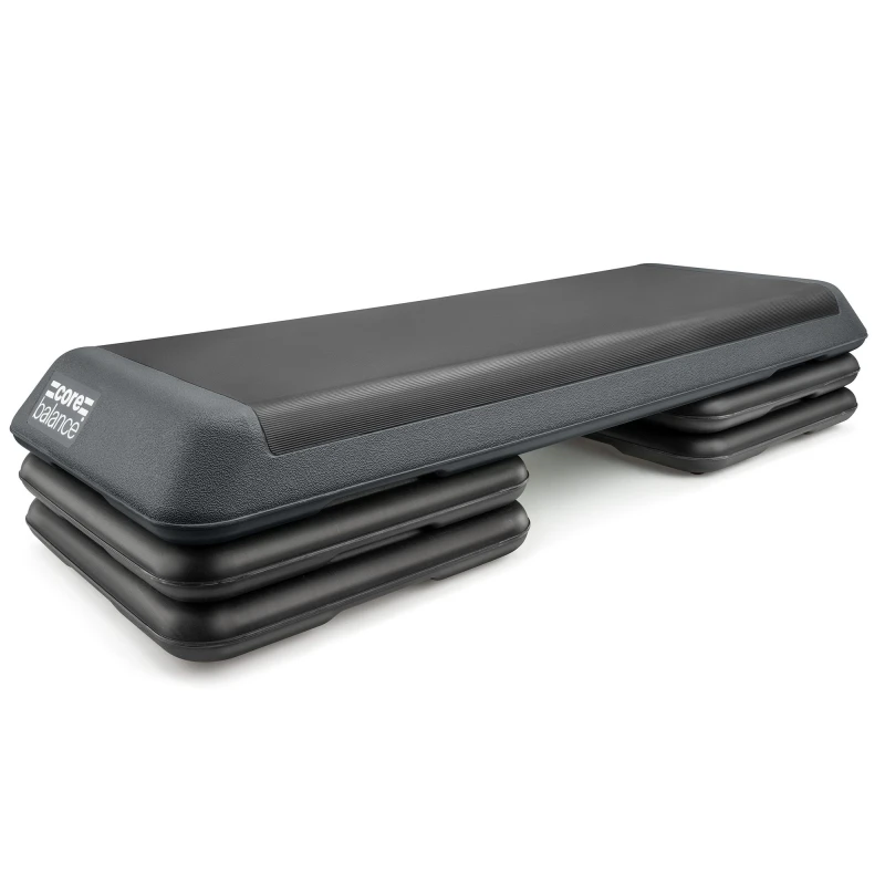 Image of Core Balance Exercise Aerobic Step 3 Level Height Adjustable Fitness Stepper Grey