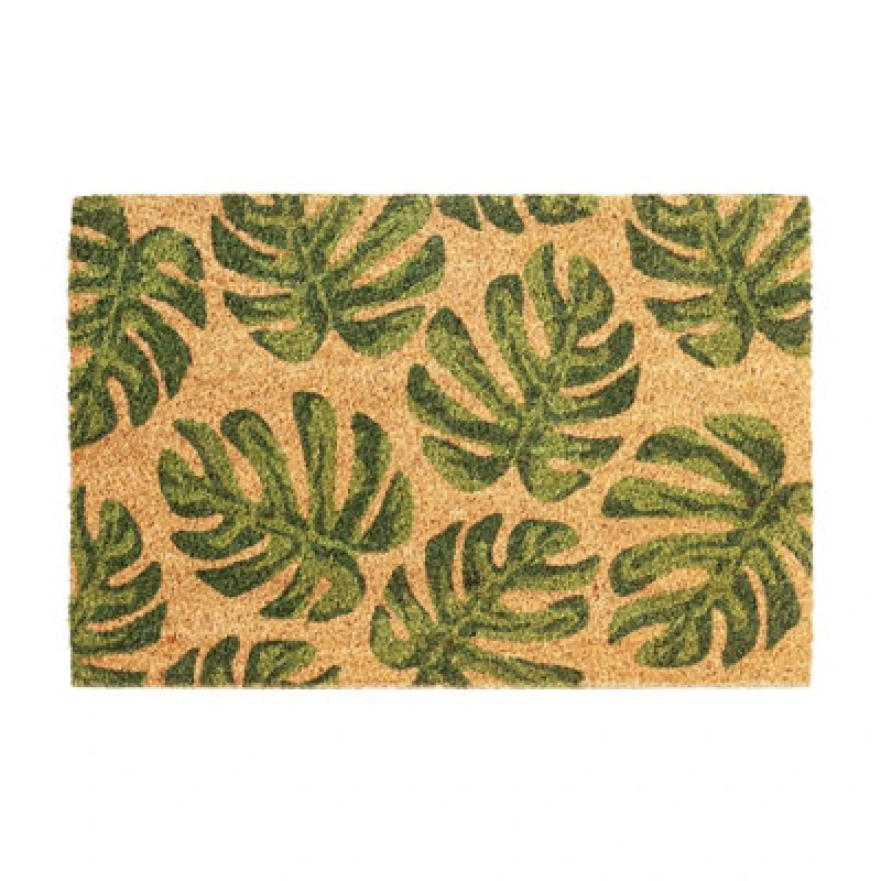 Image of Nicola Spring Coir Door Mat - 90 x 60cm - Monstera Green