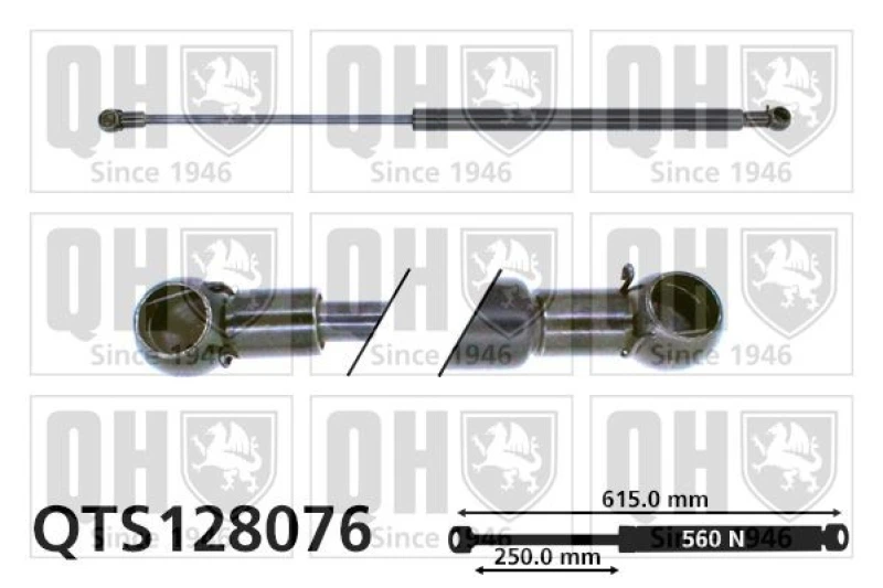 Image of QUINTON HAZELL Tailgate strut QUINTON HAZELL QTS128076
