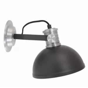 Image of Brooklyn Dome Wall Light Black Matt, Steel Polished, Metal