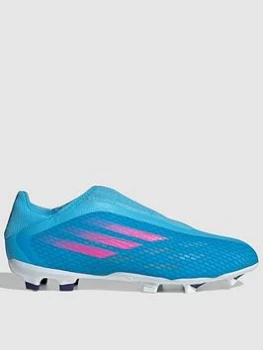 Image of adidas X Laceless Speedflow.3 Firm Ground Football Boots - Blue Size 10, Men