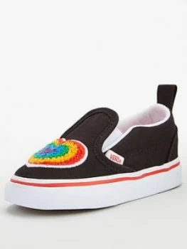 Image of Vans Slip-On V Chenille Rainbow Toddler Plimsolls - Black/Multi