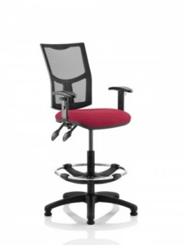Image of Eclipse Plus II Mesh Chair Wine Adjustable Arms Hi Rise Kit KC0272
