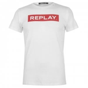 image of Replay Logo T Shirt - White 001