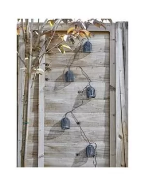 Image of Smart Solar Faux Rattan Solar String Lights- Set Of 10