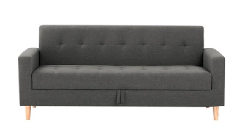 Image of Mattress Guru Modern Smart Sofa in a Box, Grey Fabric Sofa with Hidden Storage Dark Grey
