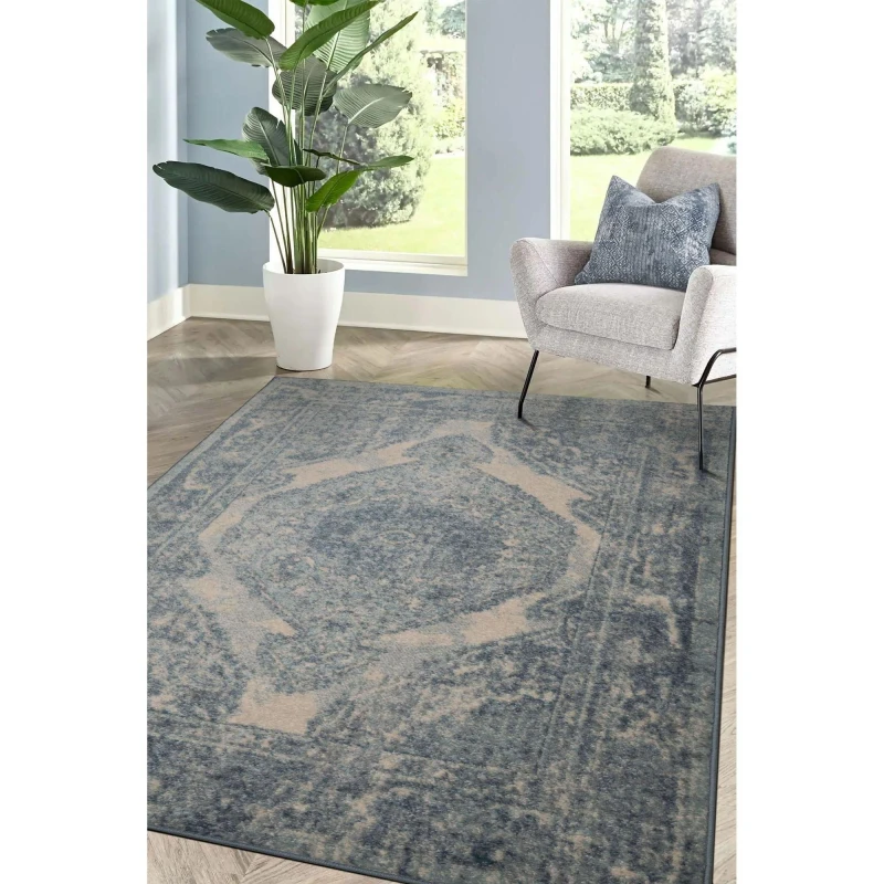 Image of Homemaker Juno Medallion Blue 120x170 Rug, Blue JUNOMEDBLU120