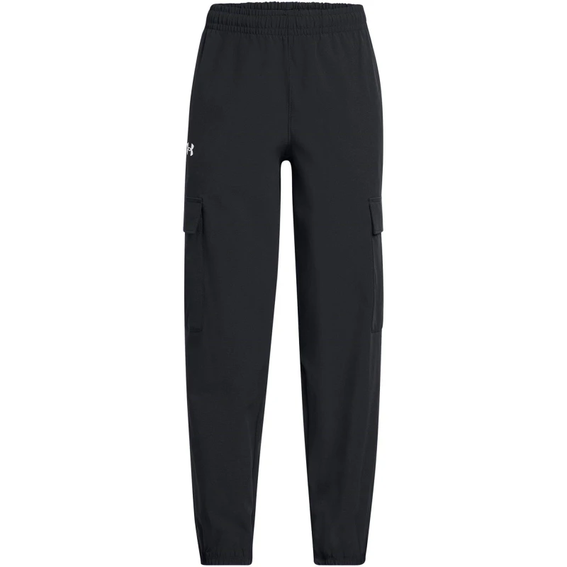 Image of Under Armour Rival Cargo Open Hem Fleece Joggers Black female 11-12 (L)