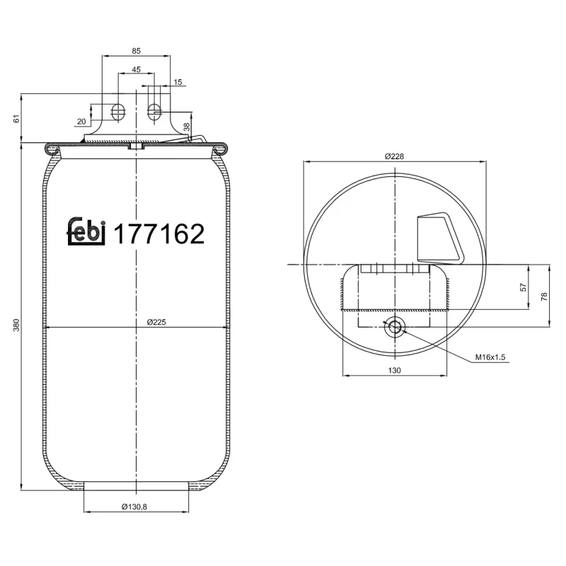 Image of FEBI BILSTEIN 177162 Boot, air suspension Front Axle Left Boot,air suspension (324)