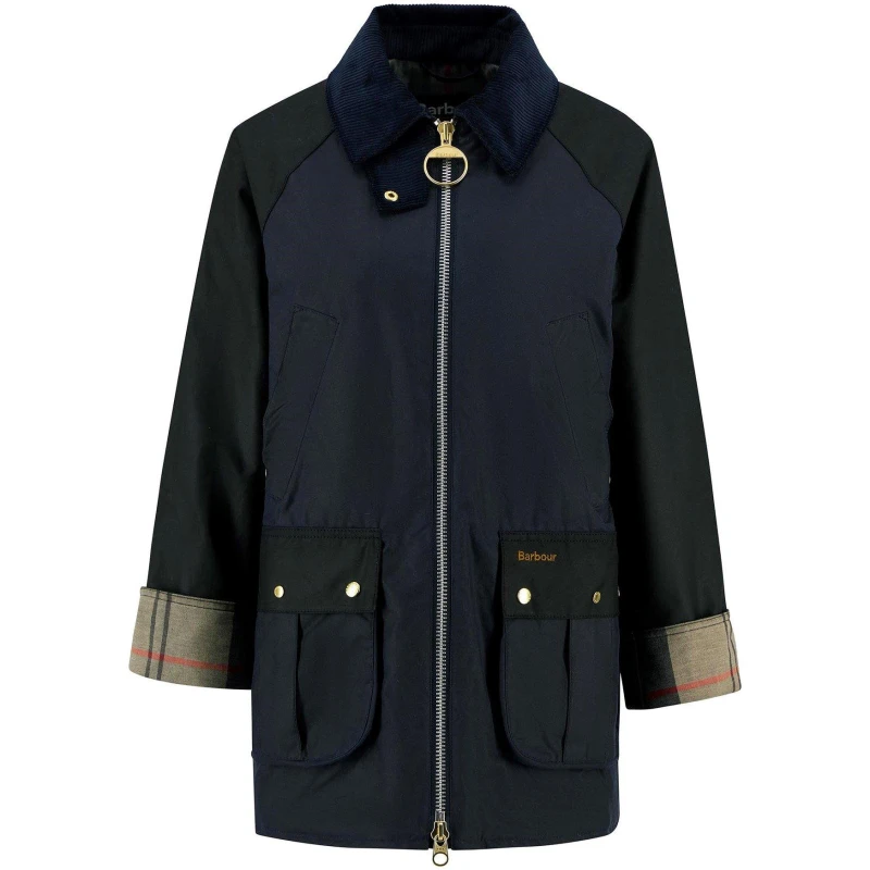 Image of Barbour Womens Kettlewell Waxed Jacket Nvy/Blck/Tartan female 14 (L)